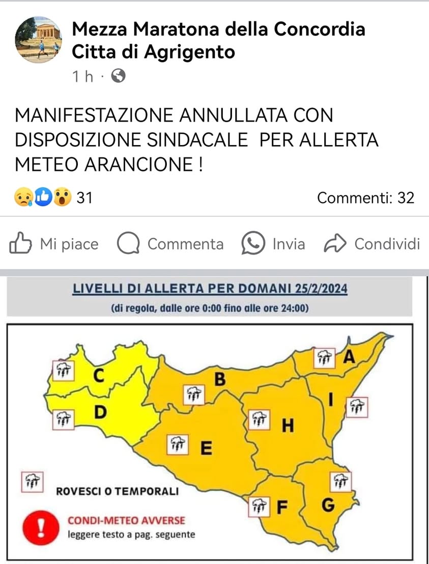 Con molto dispiacere comunichiamo che la Mezza Maratona della Concordia Città di…