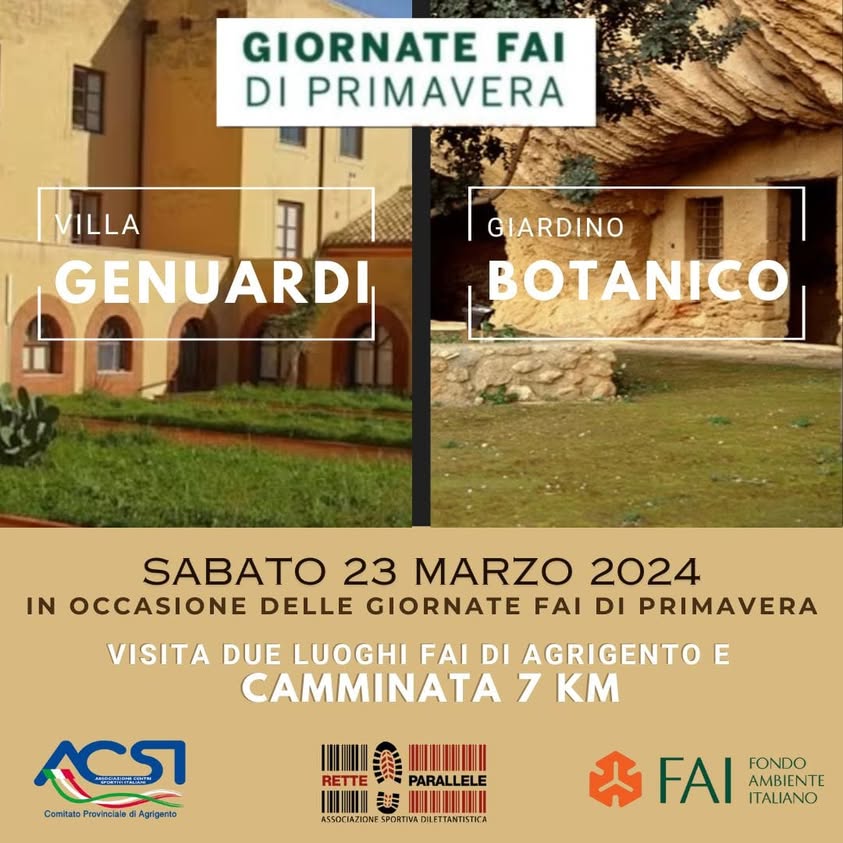 Sabato 23 Marzo 2024 Camminata di 7 km e approfittando delle Giornate FAI di…