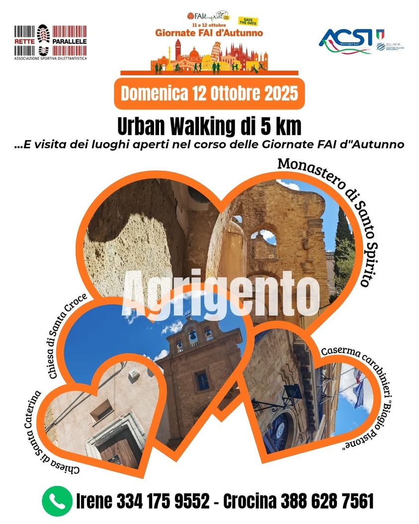 URBAN WALKING FAI AGRIGENTO Domenica 12 ottobre Dalle ore 9 alle 13 lunghezza…