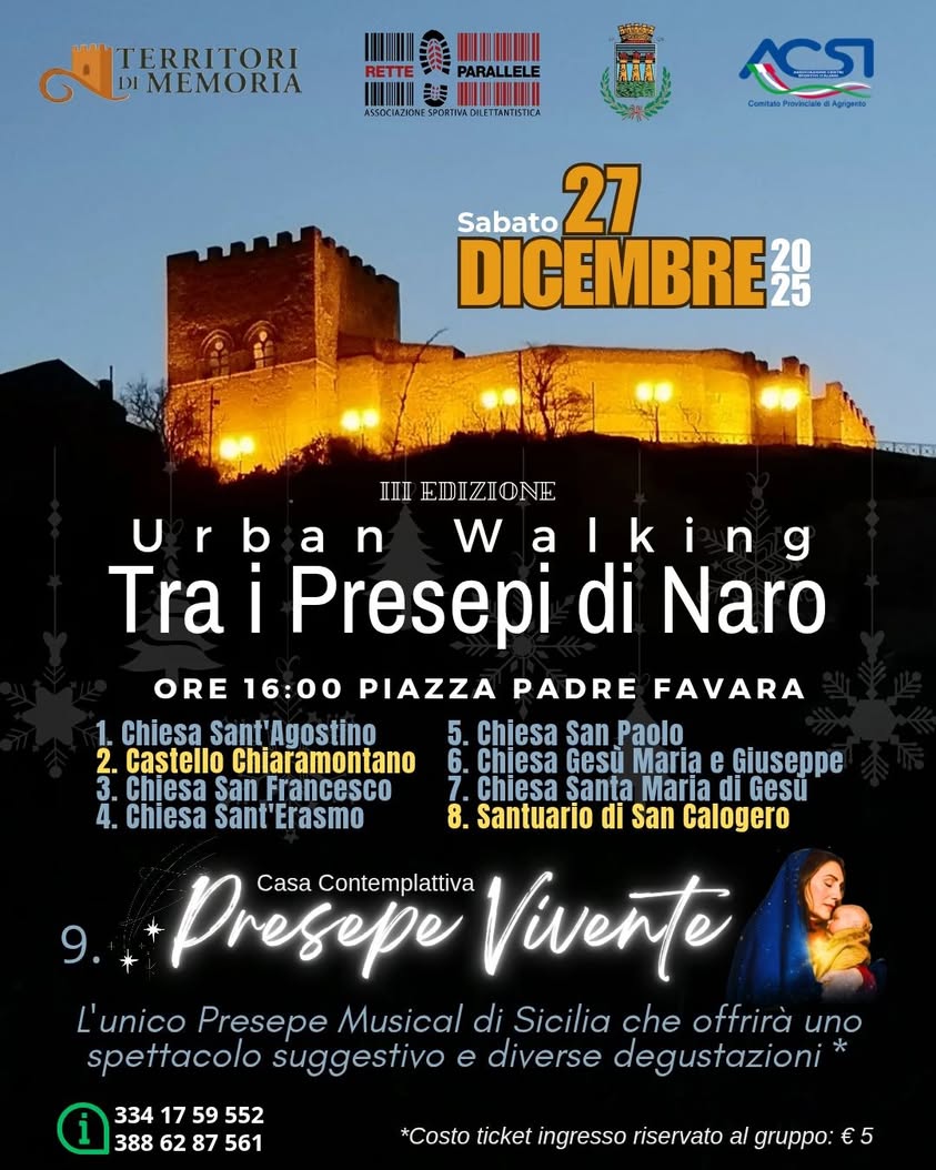 Come ogni anno abbiamo chiuso in bellezza con l’urban walking tra i presepi di Naro…
